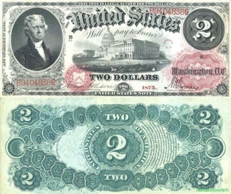 2 dollars series 1875