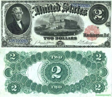 2 dollars series 1880